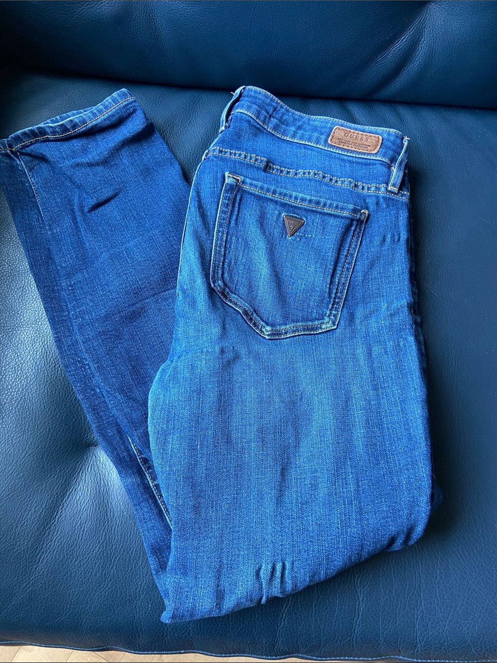 Guess Women's Straight Leg Jeans in Medium Blue